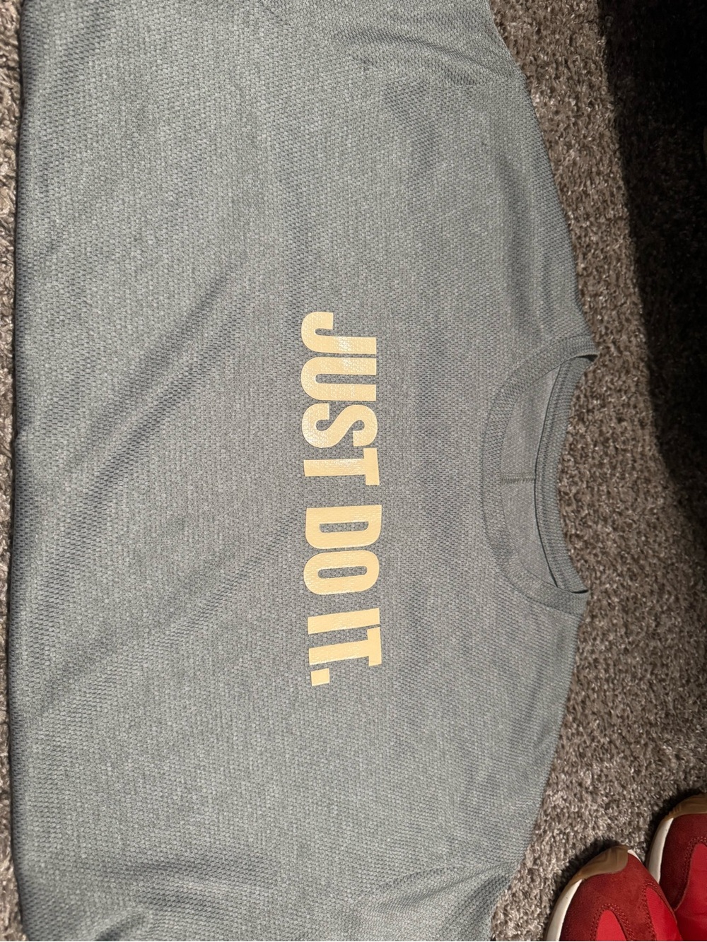 Nike Grey Crewneck with Yellow 'JUST DO IT.' Print